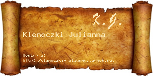 Klenoczki Julianna névjegykártya